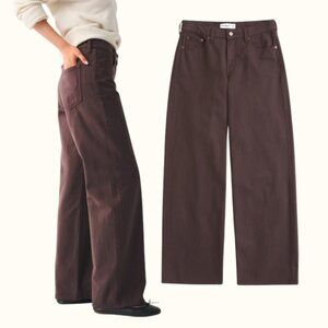 Abercrombie Low Rise Ultra Loose Jeans in Brown